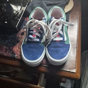 Keds Kids Colorblock Lace-Up Sneakers in Blue, Green & Pink